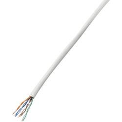 Ethernetový síťový kabel CAT 5e TRU COMPONENTS CAT 5e/CCA, U/UTP, 4 x 2 x 0.14 mm², bílá, 100 m