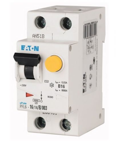 Chránič proudový kombinovaný 2pól 10 A, Eaton PFL6-10/1N/B/003