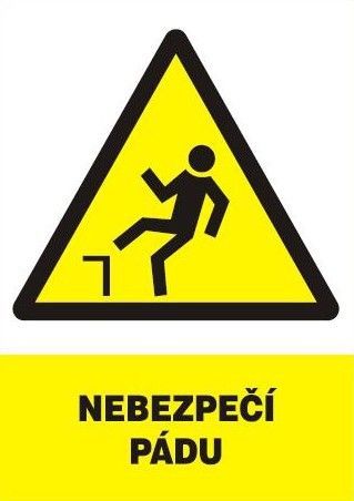 Nebezpečí pádu - plastová tabulka A4
