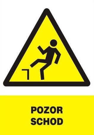 Pozor schod - plastová tabulka A4