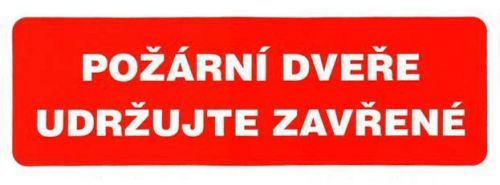Požární dveře,udržujte zavřené - samolepka 210×80 mm