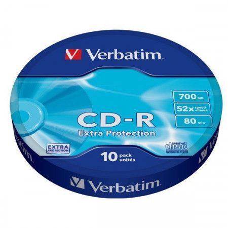 CD-R 700MB, 80min., 52x, DL Extra Protection, Verbatim, 10ks ve fólii, 43725