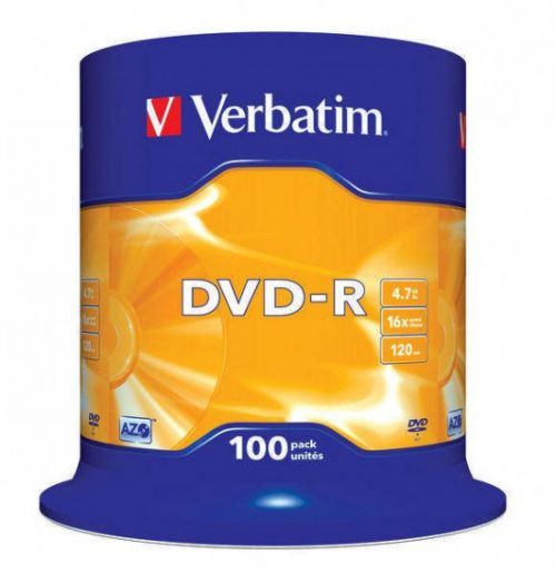 Disk Verbatim DVD-R 4,7GB, 16x, 100cake, 43549