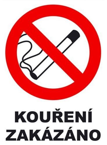 Kouření zakázáno - samolepka 120×160 mm
