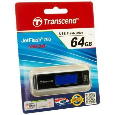 Flash USB Transcend JetFlash 760 64GB USB 3.0 - modrý, TS64GJF760