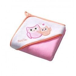 BabyOno  Osuška s kapucí Velour100x100 - pink
