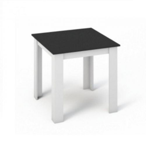 TEMPO KONDELA Jídelní stůl, bílá / černá, 80x80, KRAZ