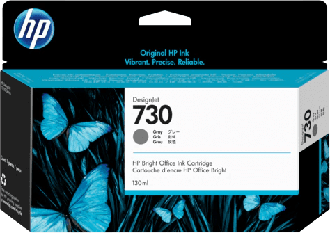 HP 730 P2V66A šedá (gray) originální cartridge