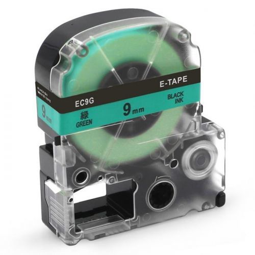 Epson LK-SC9GW, 9mm x 9m, černý tisk / zelený podklad, kompatibilní páska