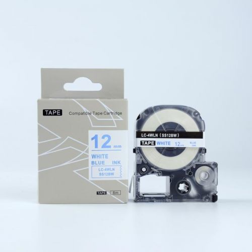 Epson LK-SS12BW, 12mm x 9m, modrý tisk / bílý podklad, kompatibilní páska