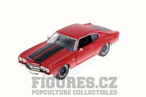 Jada Toys | Fast & Furious - Diecast Model 1/24 1970 Doms Chevrolet Chevelle red with black stripes