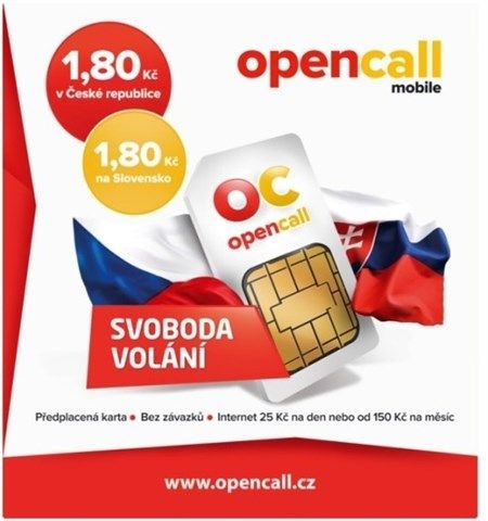Opencall SIM karta 200 Kč kredit