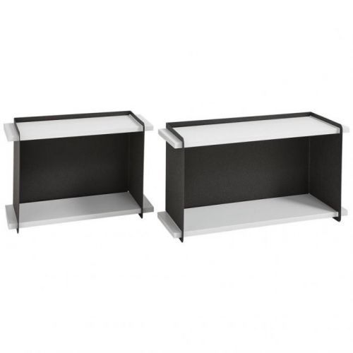 Sada Nástěnných Regálů Antracitová Bílá Xora