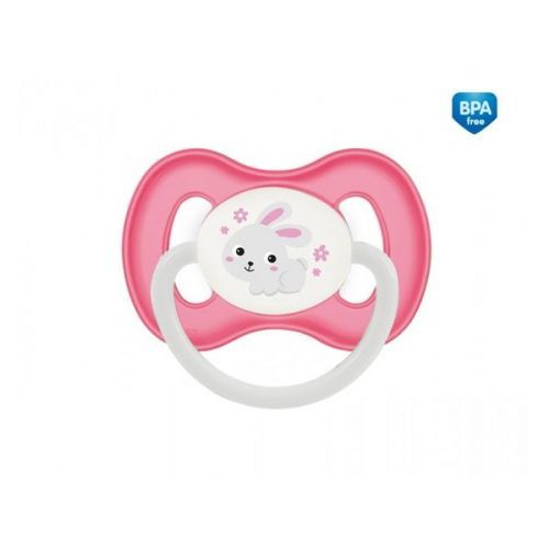 Canpol Babies Dudlík Silikonový Symetrický 6-18m Bunny & Company Růžový