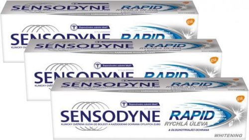 Sensodyne Zubní Pasta Rapid Whitening 75 Ml 3 Ks