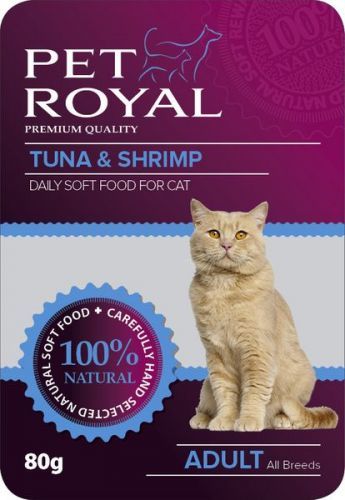 Pet Royal Kapsička Pet Royal Cat Tuňák+Krevety 80g