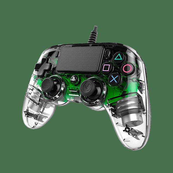 Nacon Wired Compact Controller / ps4, Průhledný Zelený (ps4hwnaconwicccgreen)