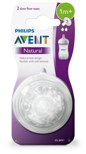 Philips Avent Dudlík Natural Pomalý Průtok, 2 Ks