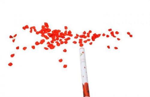 Vystřelovací konfety Plátky růží - červené