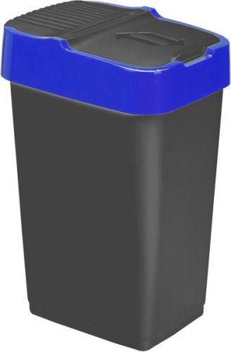 Heidrun Odpadkový Koš 60 L, Černý S Modrým Pruhem