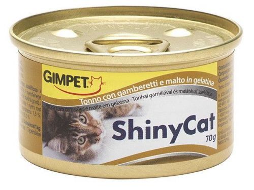 Shiny Cat Konzerva Shinycat Tuňák + Kreveta + Maltóza, 70 G