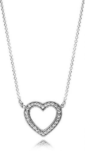 Pandora Stříbrný Náhrdelník Milující Srdce 590534cz-45 Stříbro 925/1000