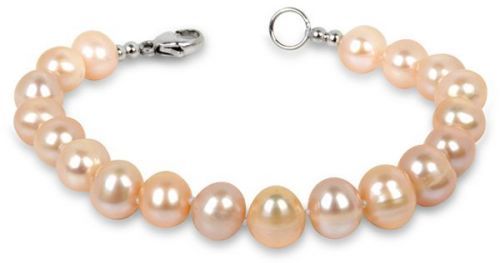 Jwl Luxury Pearls Náramek Z Pravých Lososových Perel jl0142 Stříbro 925/1000