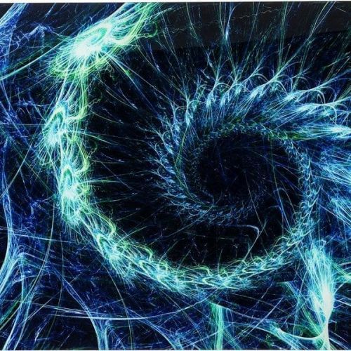 Kare Obraz Na Skle Time Travel Blue 100×150 Cm