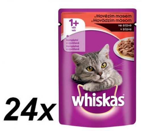 Whiskas Kapsička S Hovězím Ve Šťávě 24X100G