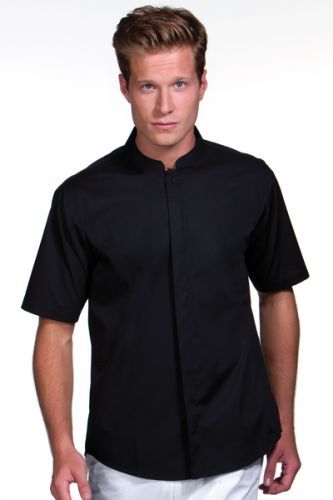 Košile Bargear s krátkým rukávem a stojáčkem - černá