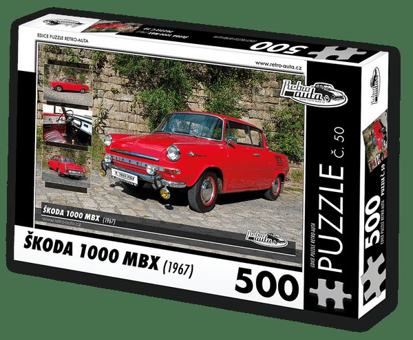 Retro-Auta© Puzzle Č. 50 - Škoda 1000 Mbx (1967) 500 Dílků