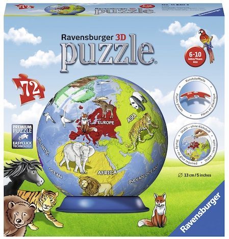 Puzzle Malovaný globus 72 dílků