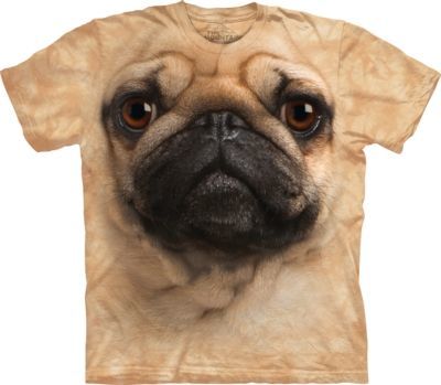 Tričko unisex The Mountain Pug Face - béžové