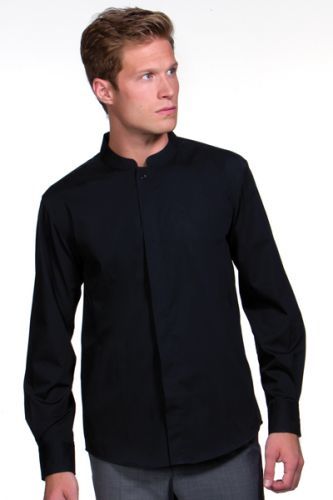 Košile Bargear s dlouhým rukávem a stojáčkem - černá, XL
