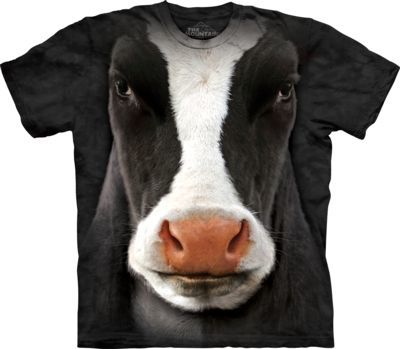 Tričko unisex The Mountain Black Cow Face - černé