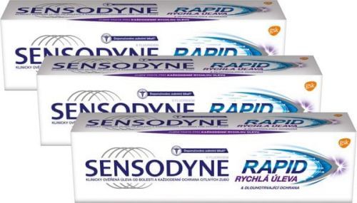 Sensodyne Zubní Pasta Rapid 75 Ml 3 Ks