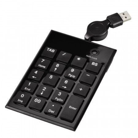 HAMA numerická klávesnice SK140 Slimline/ USB/ černá, 50448