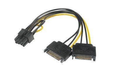 AKASA - SATA power na 6+2-pin PCIe adaptér, AK-CBPW19-15