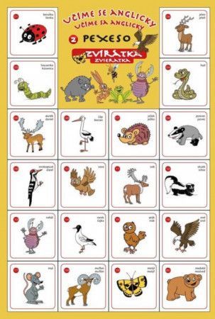 Rodinná hra Pexeso Učíme se anglicky: Zvířátka