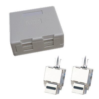 Dvojzásuvka STP CAT5E 2xRJ45 na omítku protiprach.,