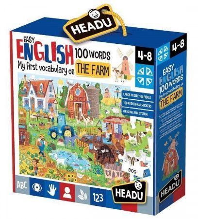 HEADU Puzzle Easy English: Na farmě 108 dílků