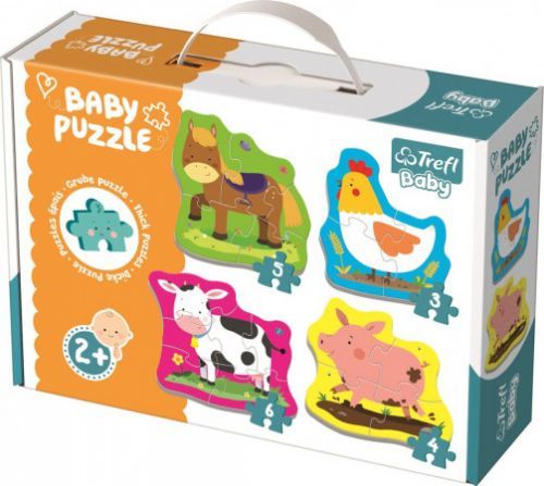 TREFL Baby puzzle Zvířata na farmě 4v1 (3,4,5,6 dílků)