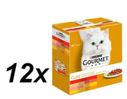 Gourmet Gold Multipack 12x(8X85G) - Kousky Ve Šťávě Se Zeleninou