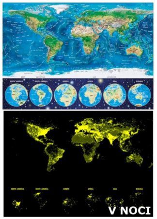 EDUCA Svítící puzzle Mapa světa 1000 dílků