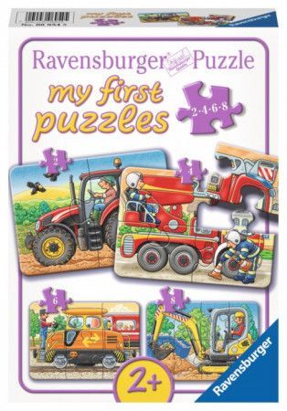 RAVENSBURGER Moje první puzzle Dopravní stroje 4v1 (2,4,6,8 dílků)