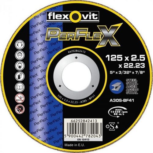 Řezný kotouč na ocel Flexovit PerFlex A, pr. 230 mm, tl. 2,5 mm (25 ks/balení)