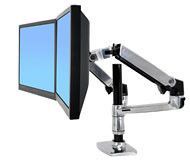 ERGOTRON LX REDESIGN DUAL ARM, POLE MOUNT, Pro 2 LCD, nebo 1LCD a NOTEBOOK, Polished Aluminum, 45-248-026
