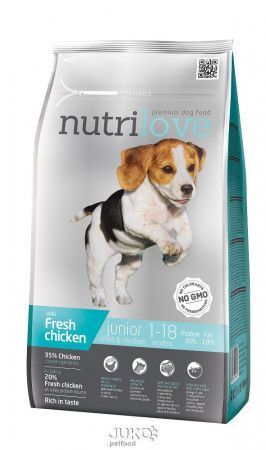 Nutrilove pes granule JUNIOR Small&Medium fresh kuřecí 1,6kg-13192
