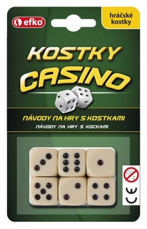 Hrací kostky Casino (6ks)