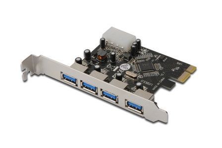 Digitus USB 3.0, 4 Port, PCI Express Add-On card, 4 Ports A/F External, VL800 chipset, DS-30221-1